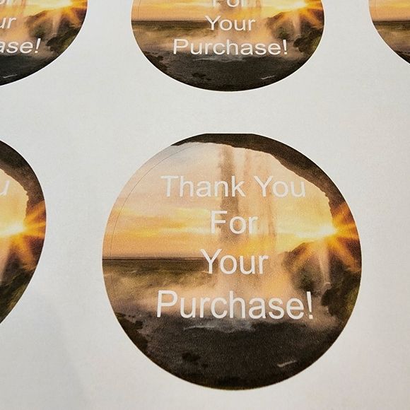 2in Round Thank You Matte Stickers - Picture 2 of 2